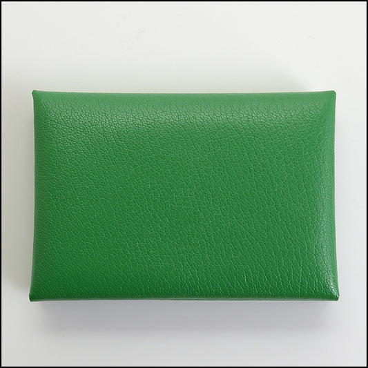 RDC15422 HERMES '22 Green Mysore Chevre CalviDuo Compact Wallet