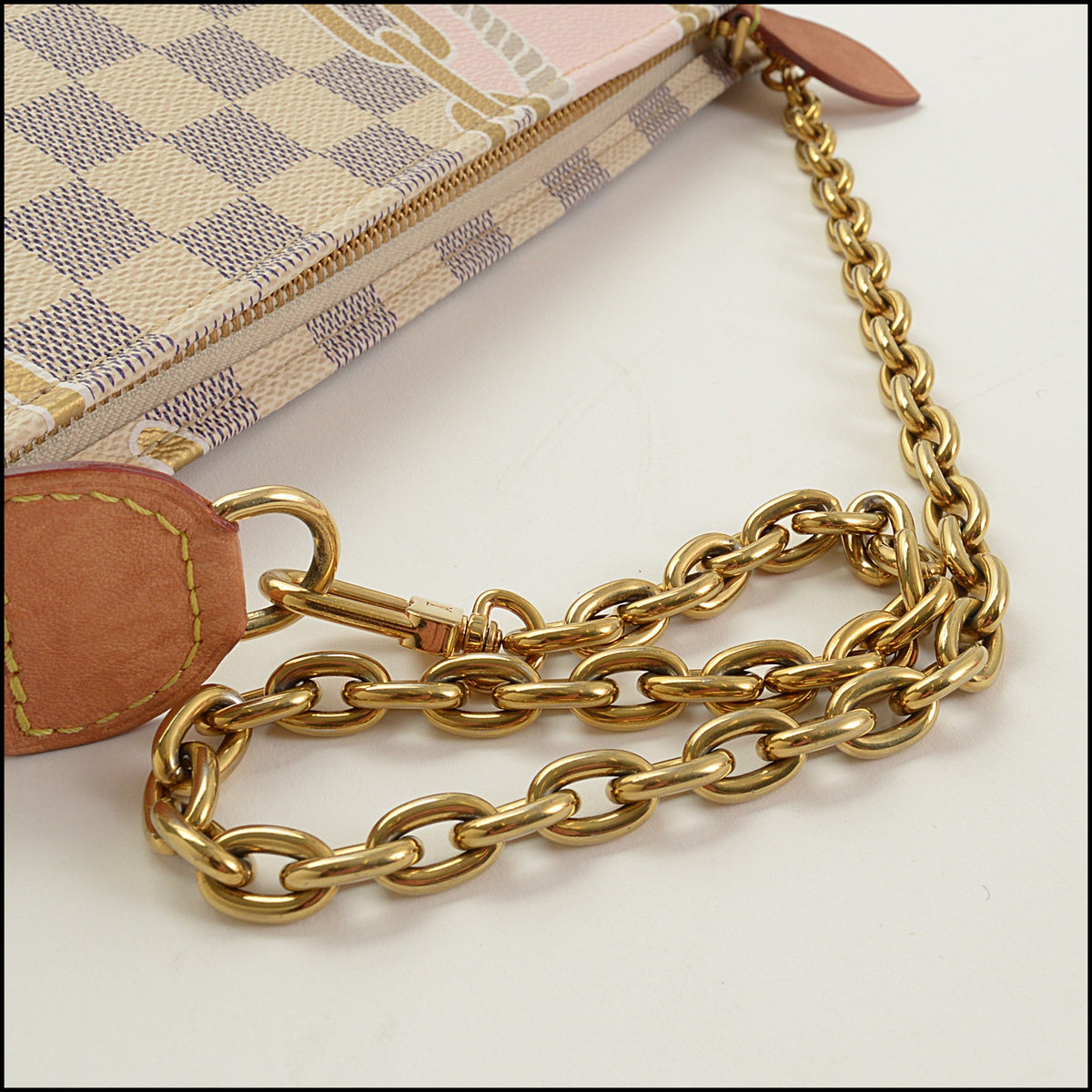 RDC15646 LOUIS VUITTON Damier Azur Nautical Toiletry Pouch On Chain