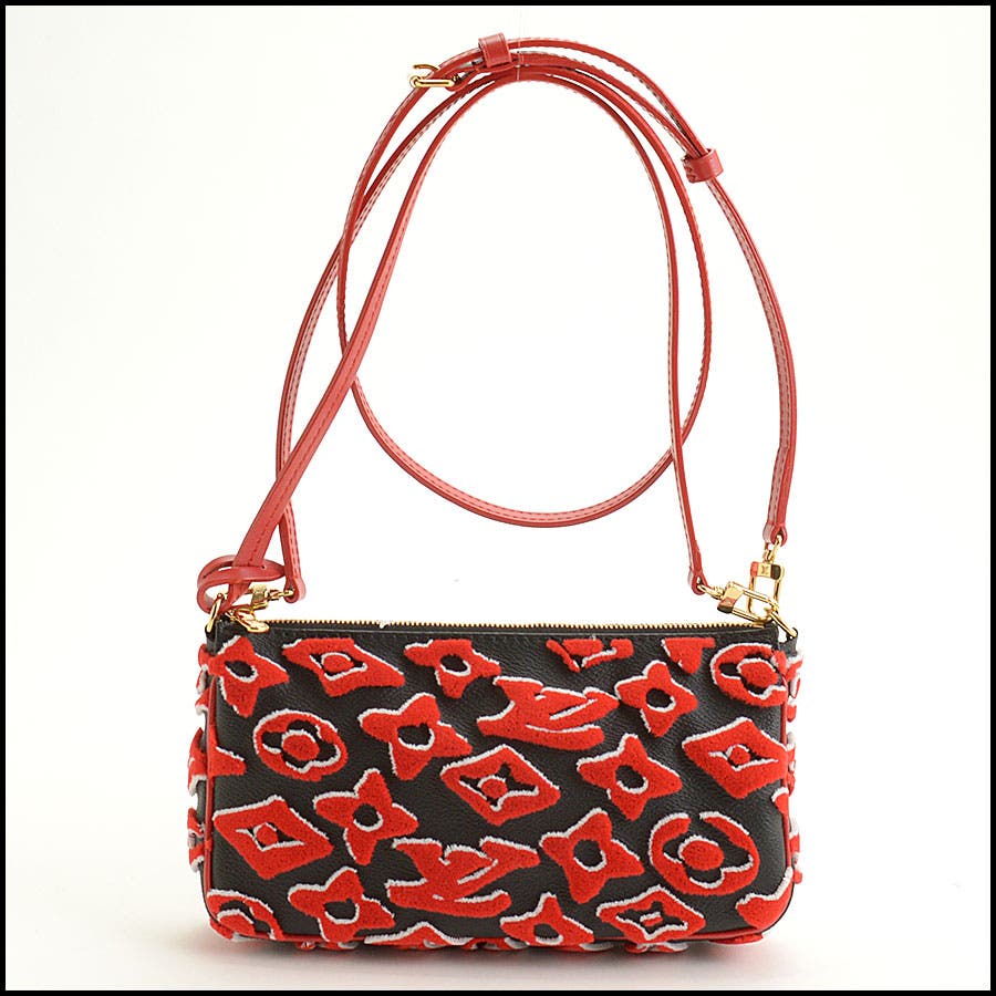 RDC11971 Authentic LOUIS VUITTON '20 Black/Red LVxUF Pochette Crossbody Bag
