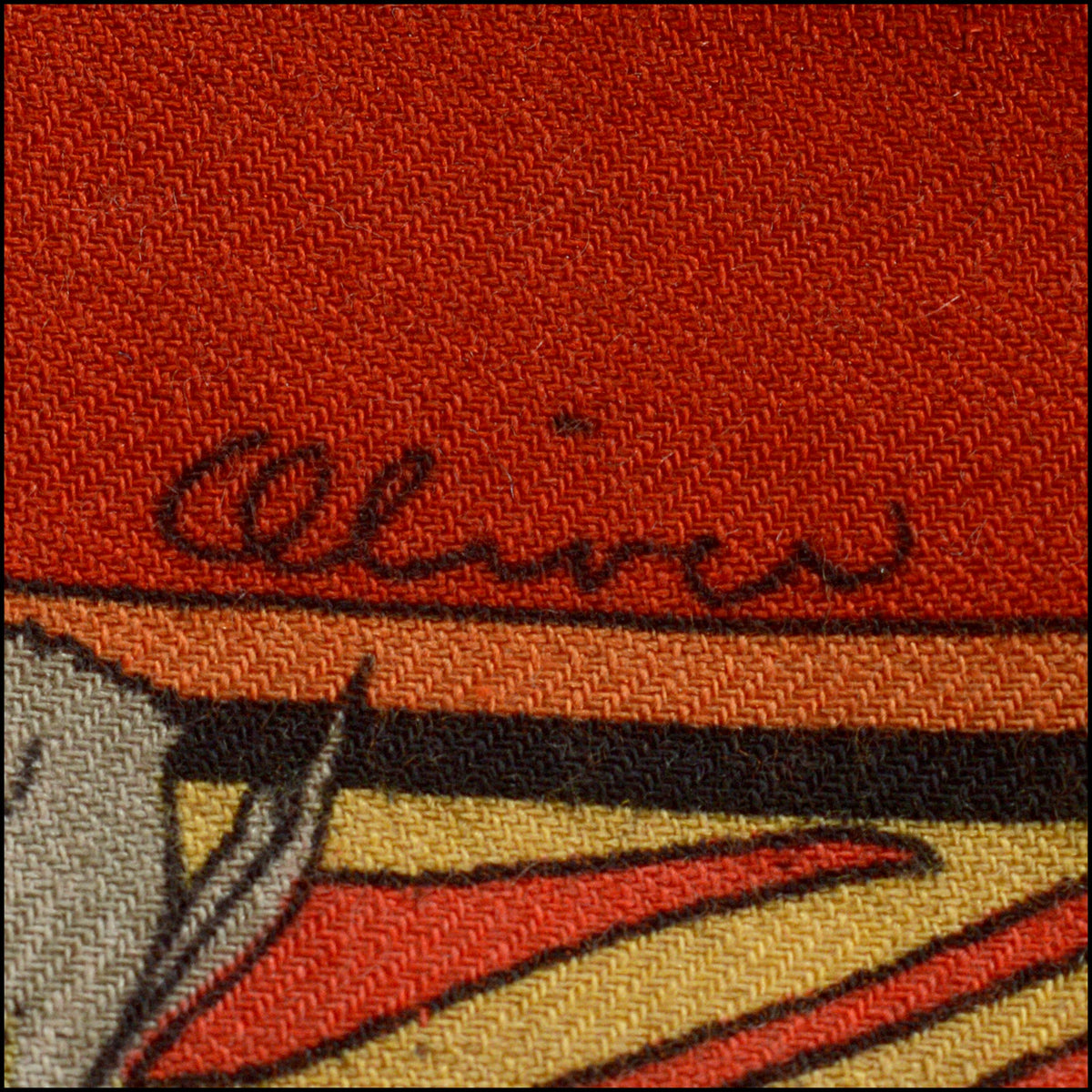 RDC15685 HERMES Black/Rouge/Natural "Kachinas" 140 Cashmere Shawl Kermit Oliver