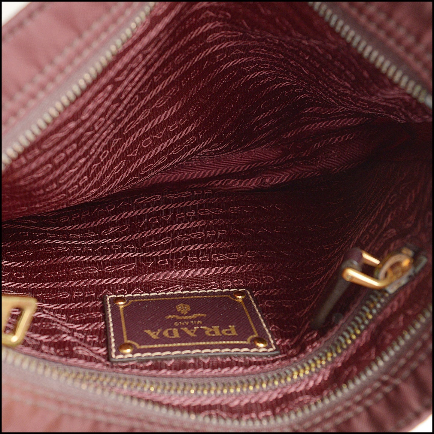 RDC14974 PRADA 2010 Bordeaux Tessuto Nylon & Saffiano Leather Bandoliera Bag