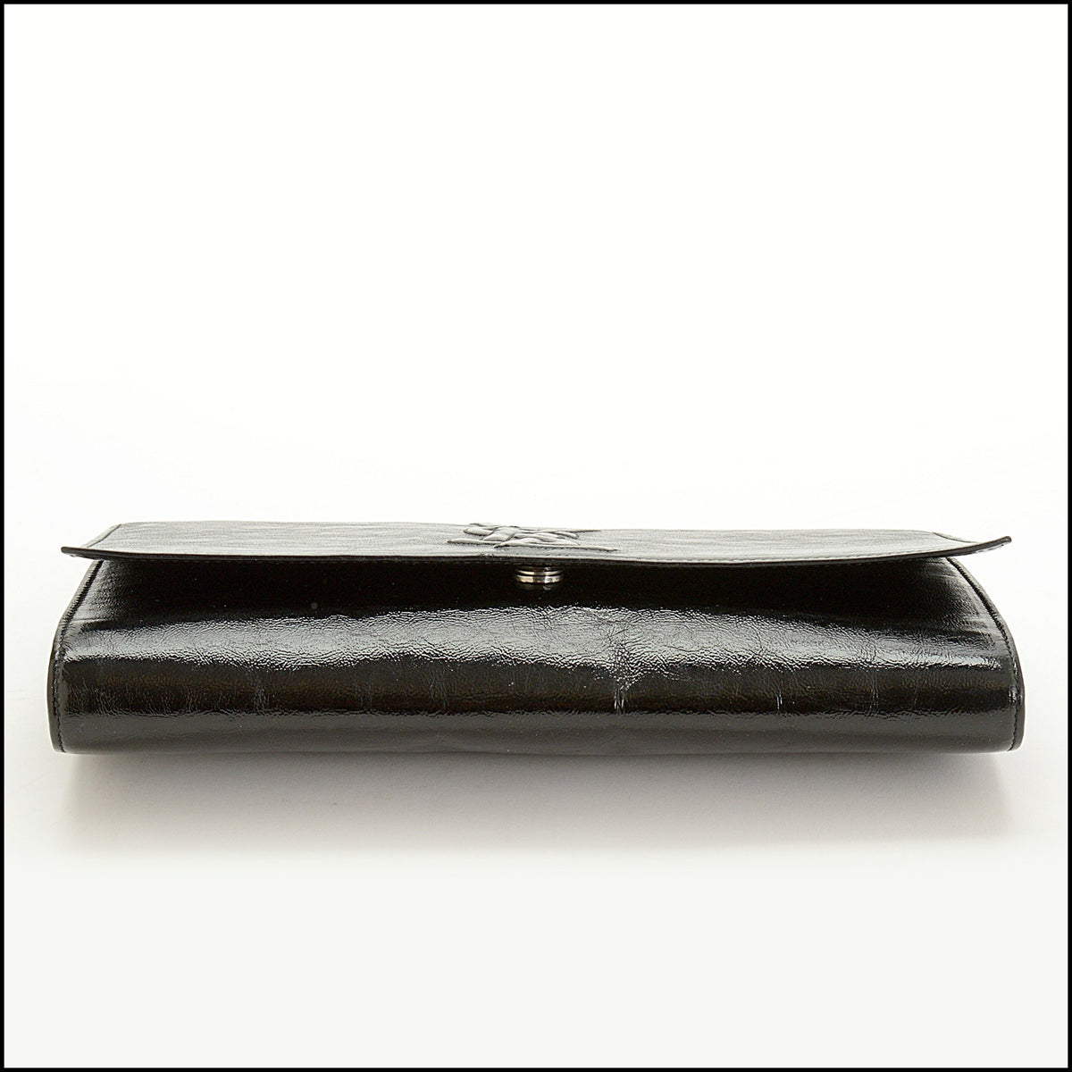 RDC15703 YVES SAINT LAURENT Vintage YSL BLack Crinkle Patent Leather Belle de Jour