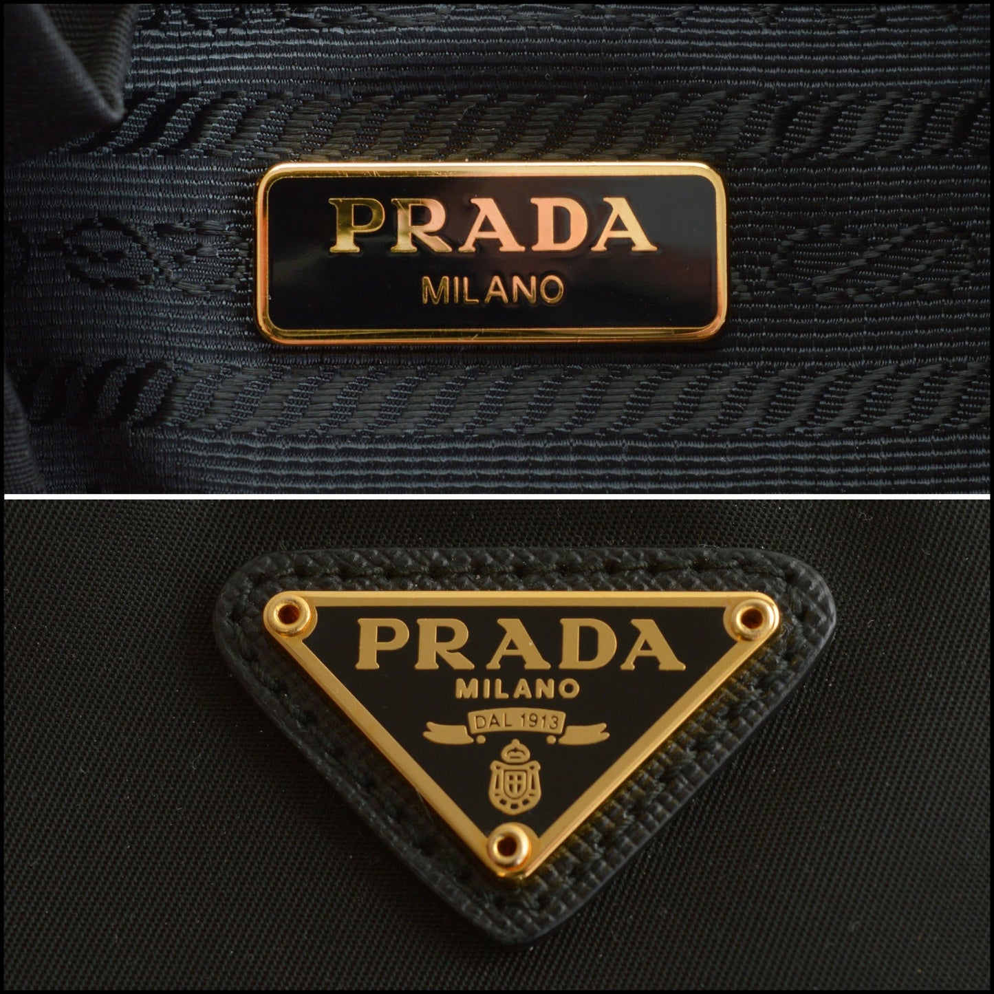 RDC14540 PRADA Black Tessuto Nylon Saffiano Duet Bucket Crossbody Bag