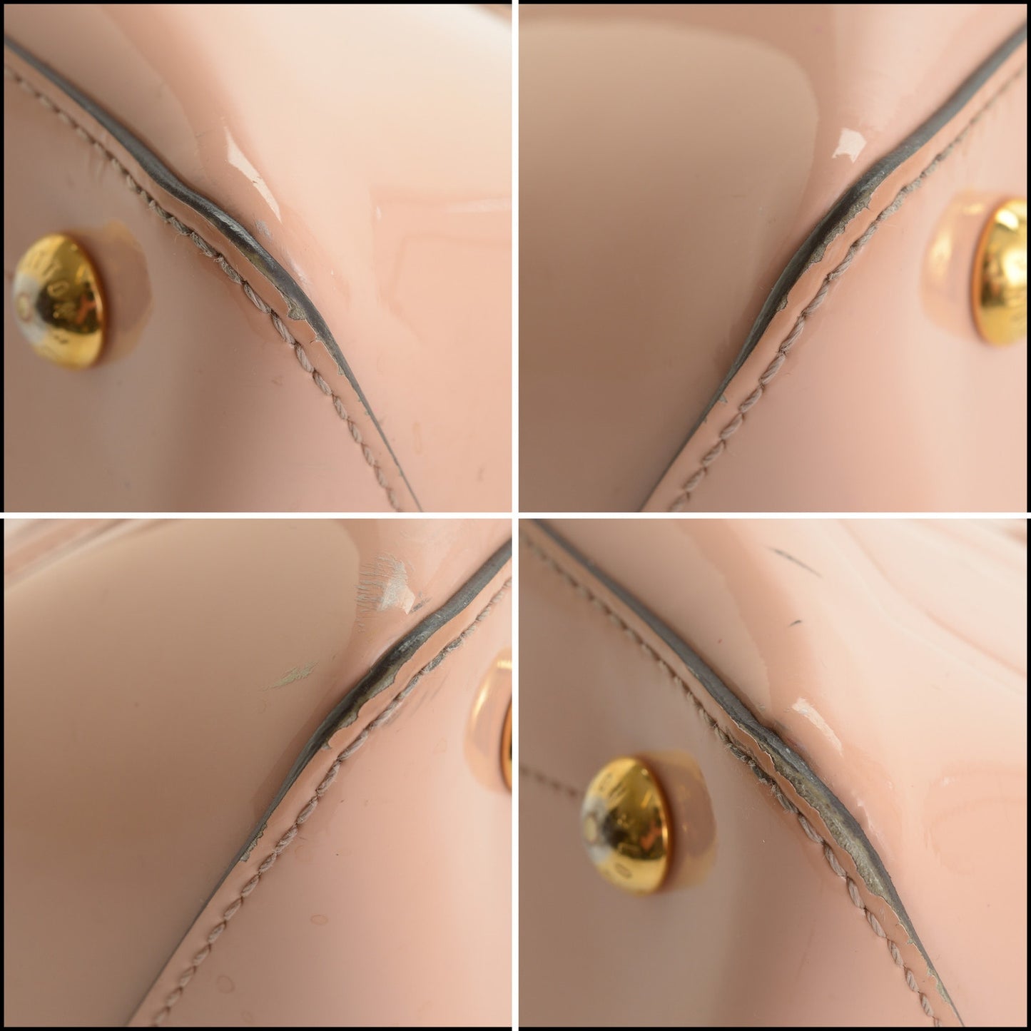 RDC15231 LOUIS VUITTON '17 Rose Ballerine Vernis Miroir Tote Bag