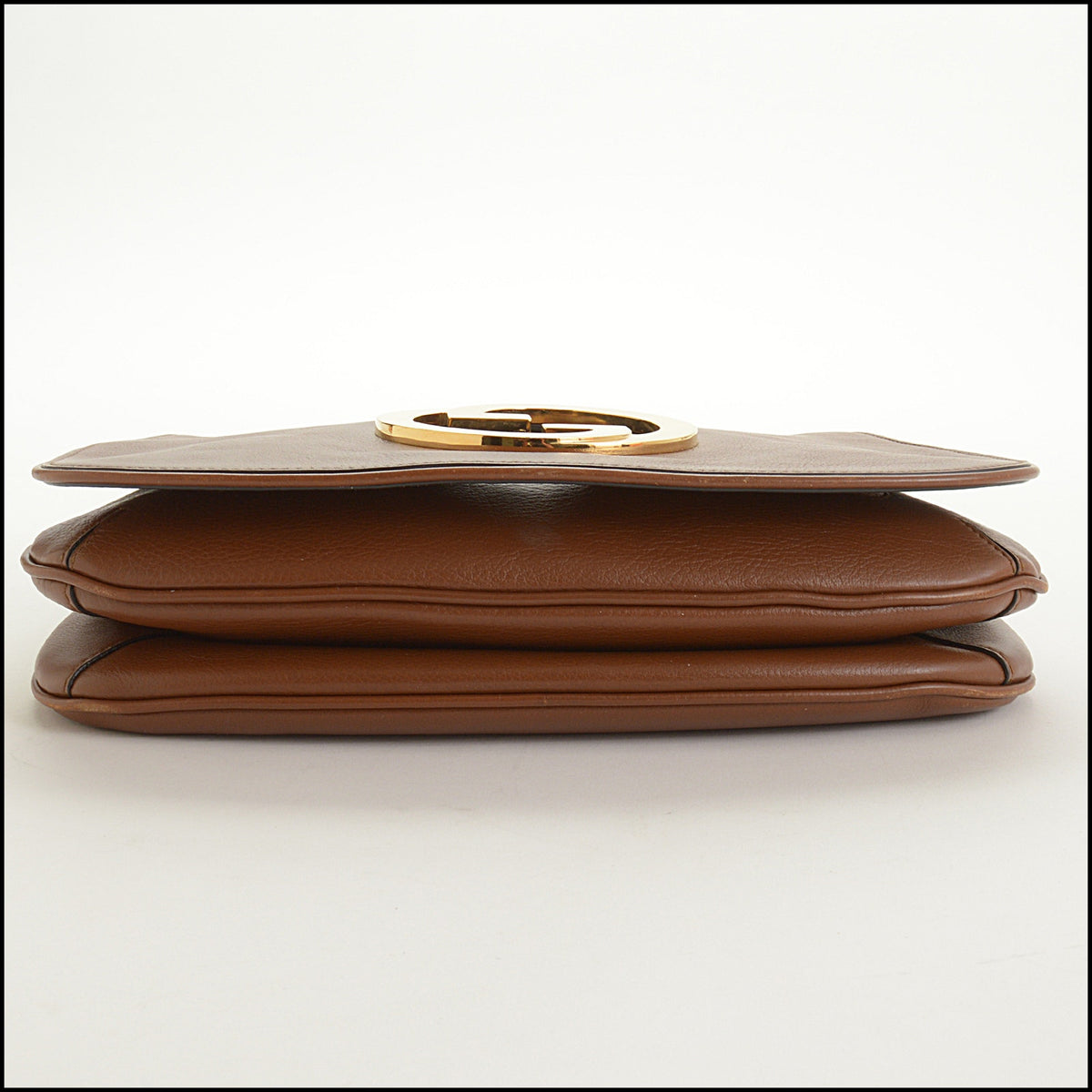 RDC15645 GUCCI Brown Leather Top Handle Blondie Crossbody Bag