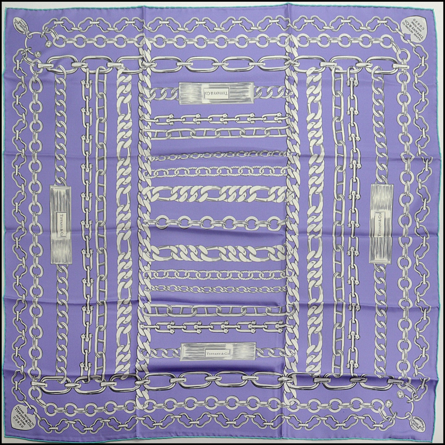 RDC15220 TIFFANY & CO. Purple Return to Tiffany Silk Scarf 90cm