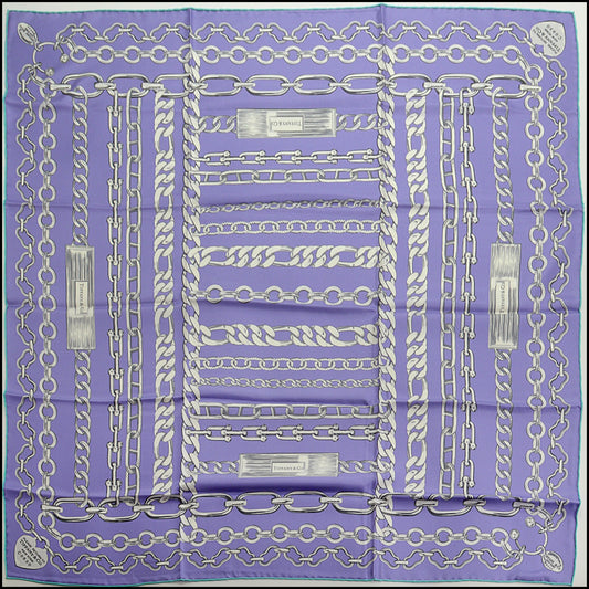 RDC15220 TIFFANY & CO. Purple Return to Tiffany Silk Scarf 90cm