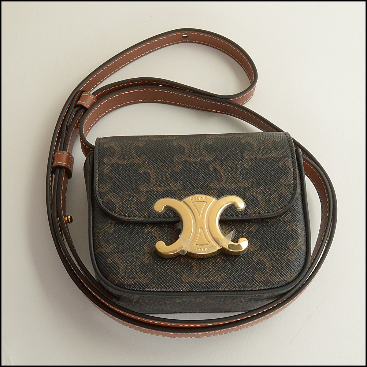 RDC15647 CELINE 2024 Triomphe Canvas Mini Claude Crossbody Bag
