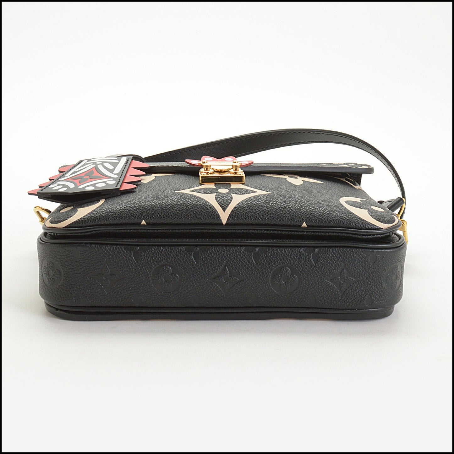 RDC14930 LOUIS VUITTON 2020 Black/Creme Empreinte Giant Monogram Crafty Pochette Metis