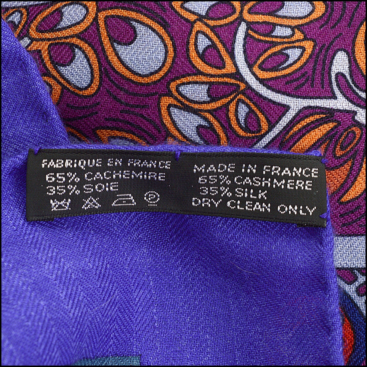 RDC15686 HERMES Violet/Blue/Multi ''Le Songe De La Licorne'' 140 Cashmere Shawl