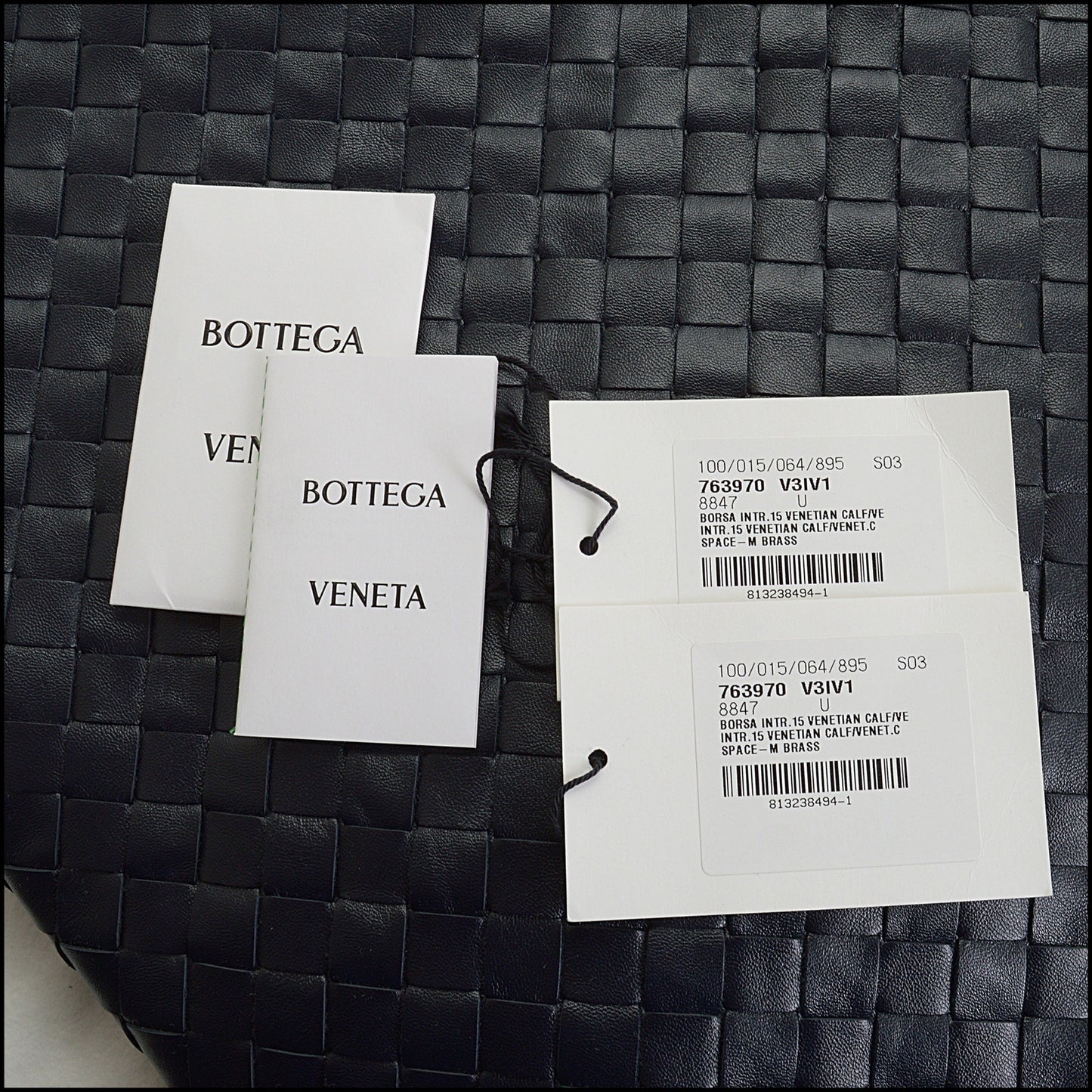 RDC14536 BOTTEGA VENETA Dark Navy Inrecciato Calfskin Large Hop Bag