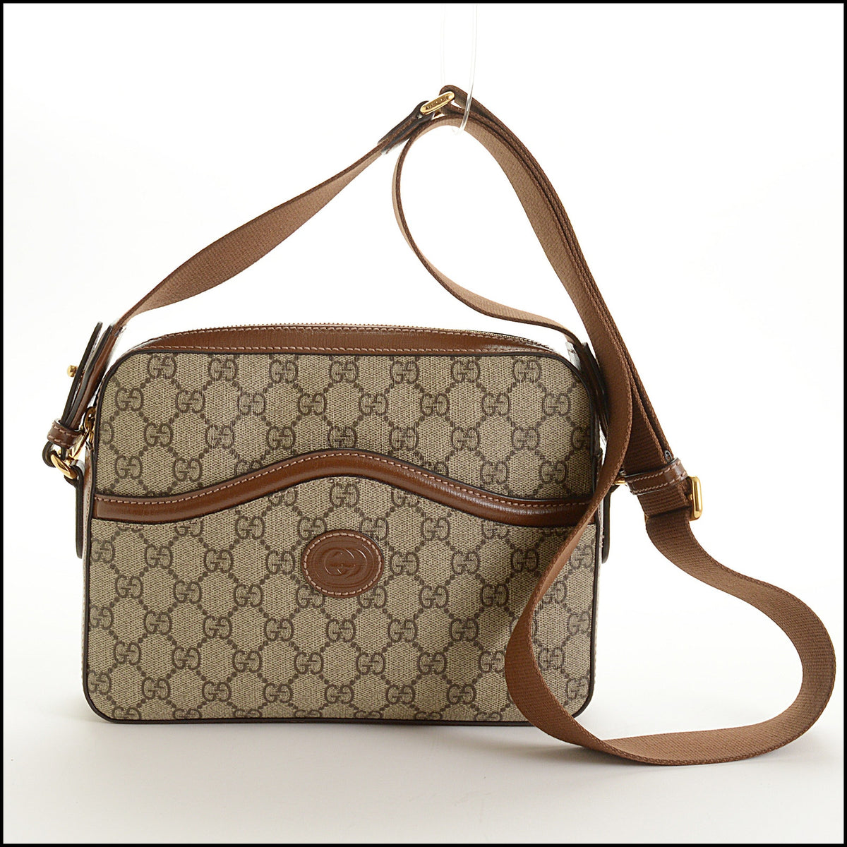 RDC15631 GUCCI Brown GG Supreme Monogram Messenger Bag