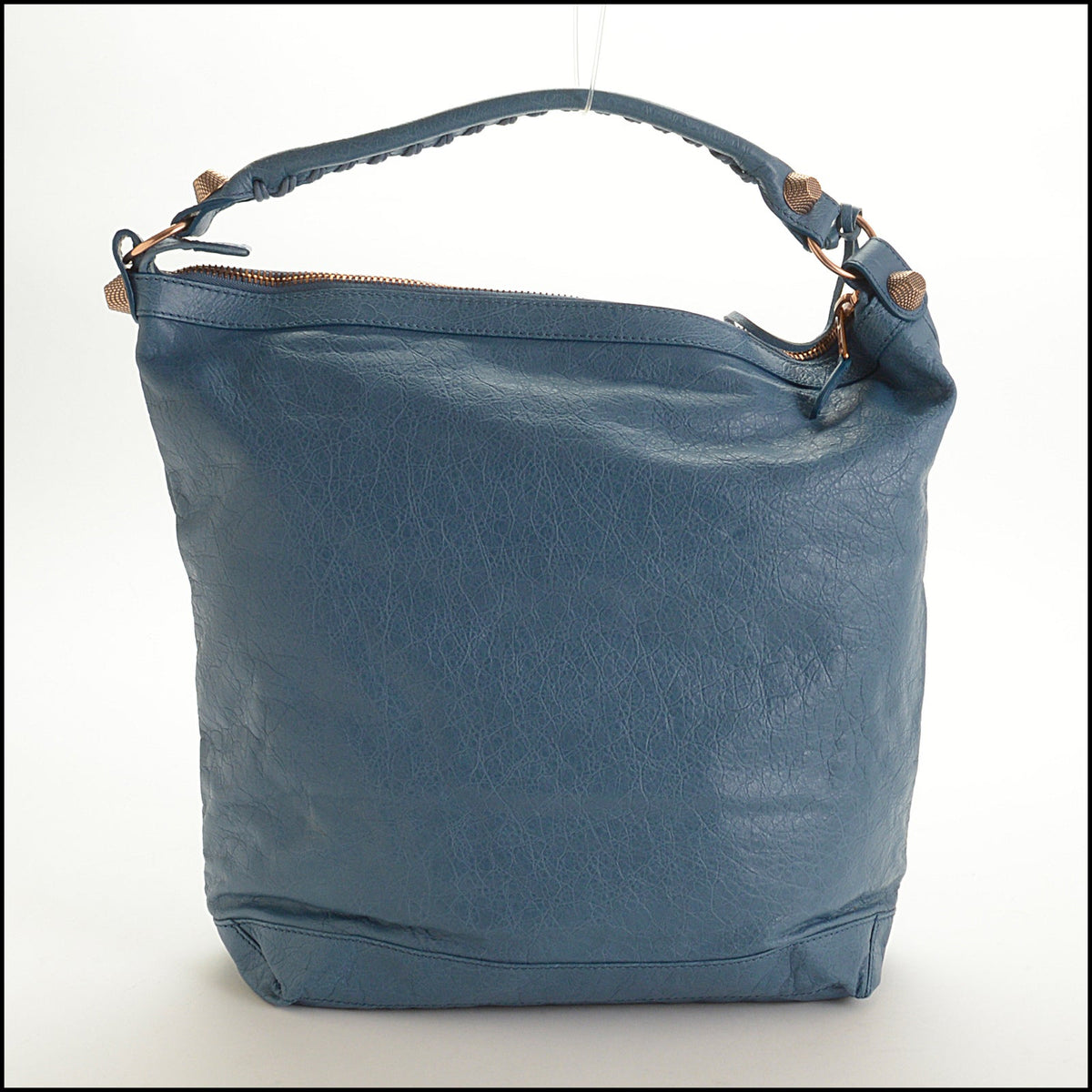 RDC15743 BALENCIAGA '11 Atlantique Blue Lambskin 21mm Rose Gold Giant Hardware Day Bag