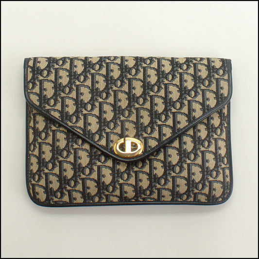 RDC15254 DIOR Vintage Blue Diorissimo Trotter Canvas Clutch