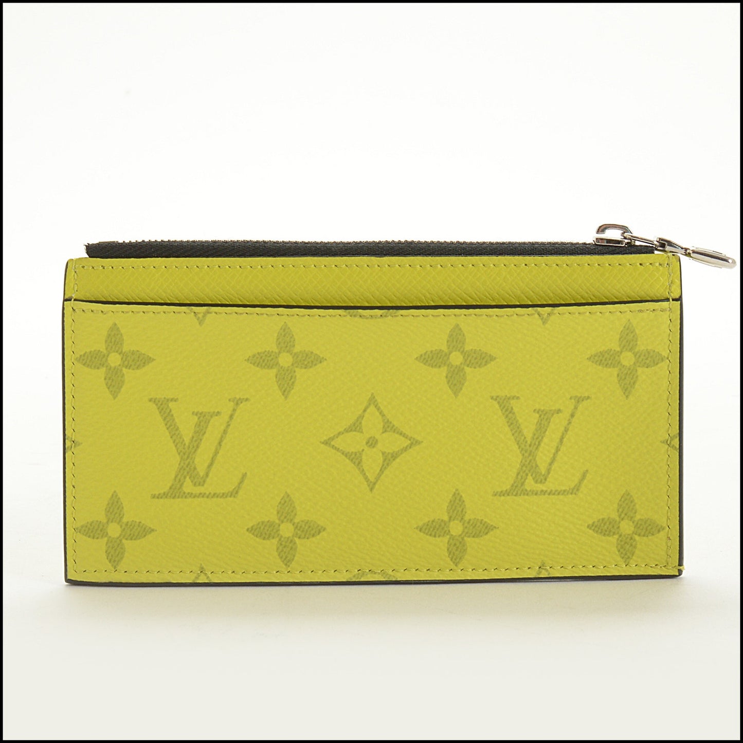 RDC15150 LOUIS VUITTON '19 Lime Green Taigarama Coin & Card Wallet