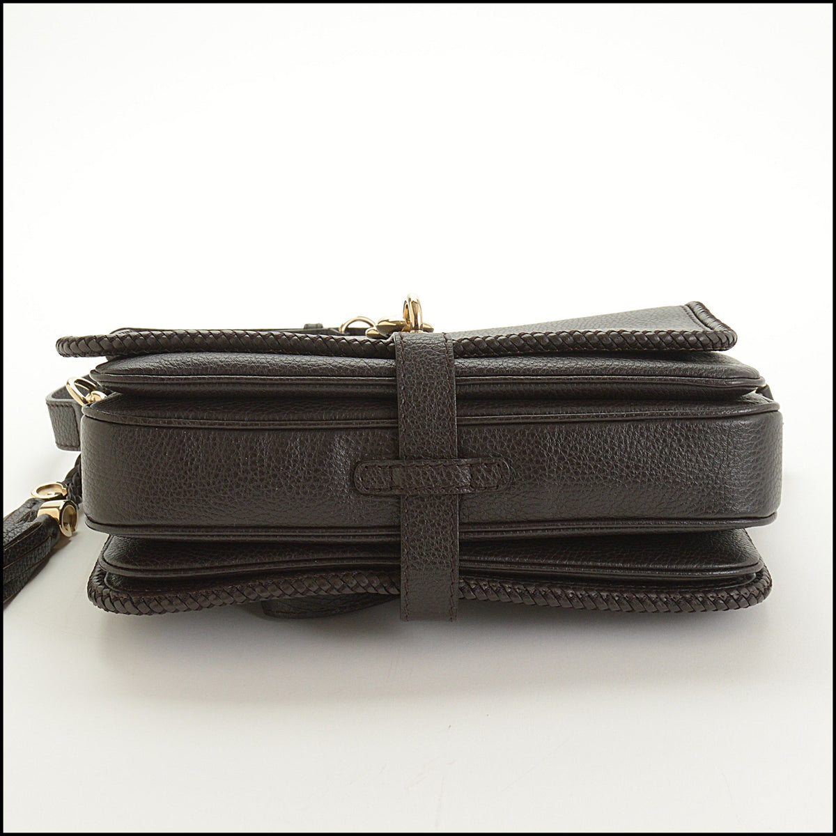 RDC15618 GUCCI Dark Brown Leather Marrakech Medium Flap Bag