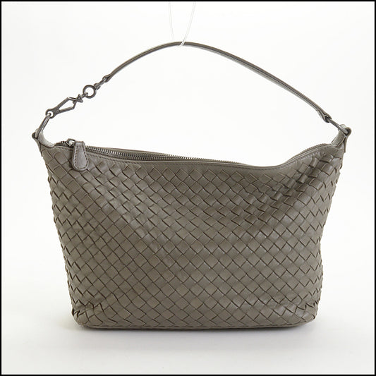 RDC14830 BOTTEGA VENETA Grey Intrecciato Small Shoulder Bag