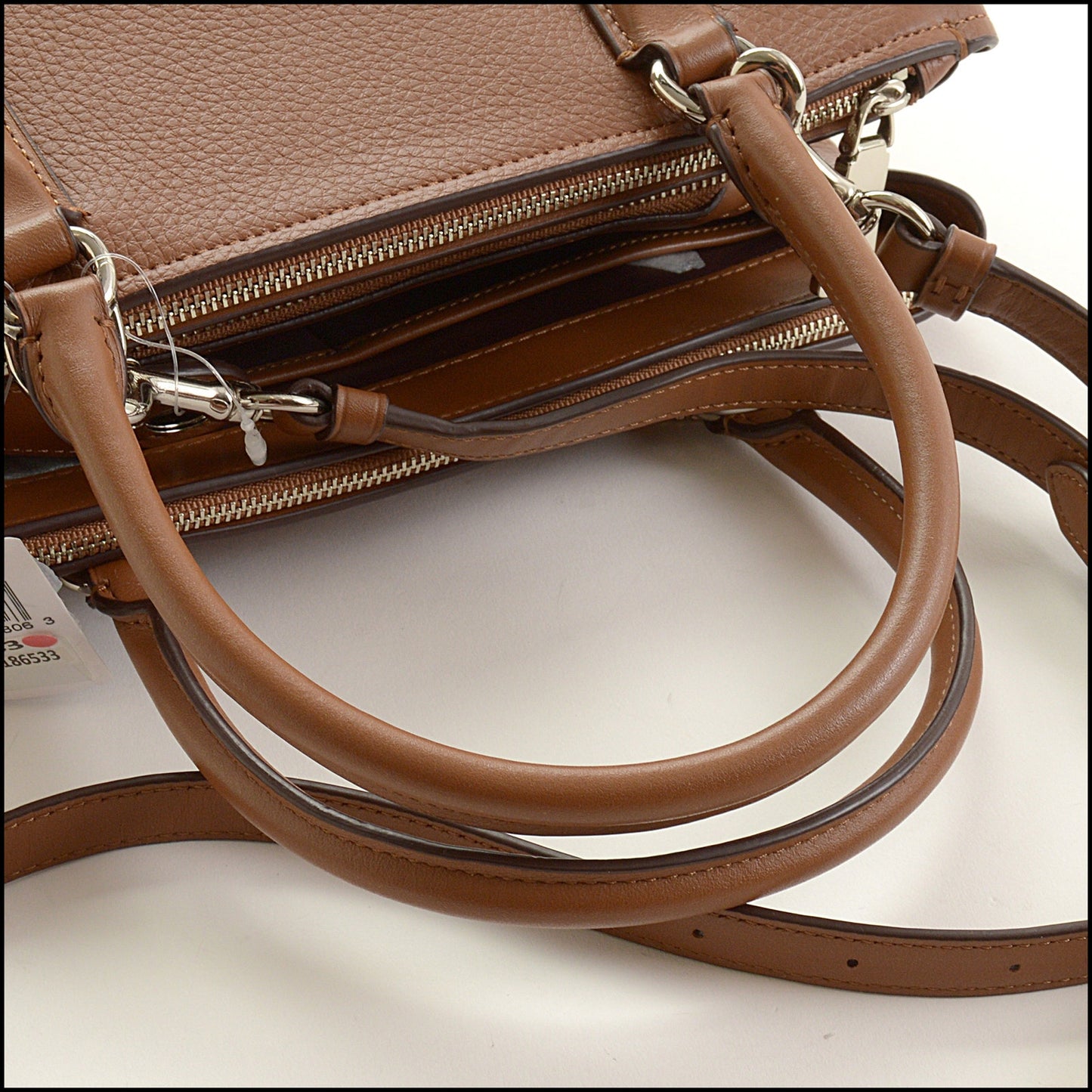 RDC15490 COACH Saddle Brown Pebbled Leather Brooklyn 28 Carryall