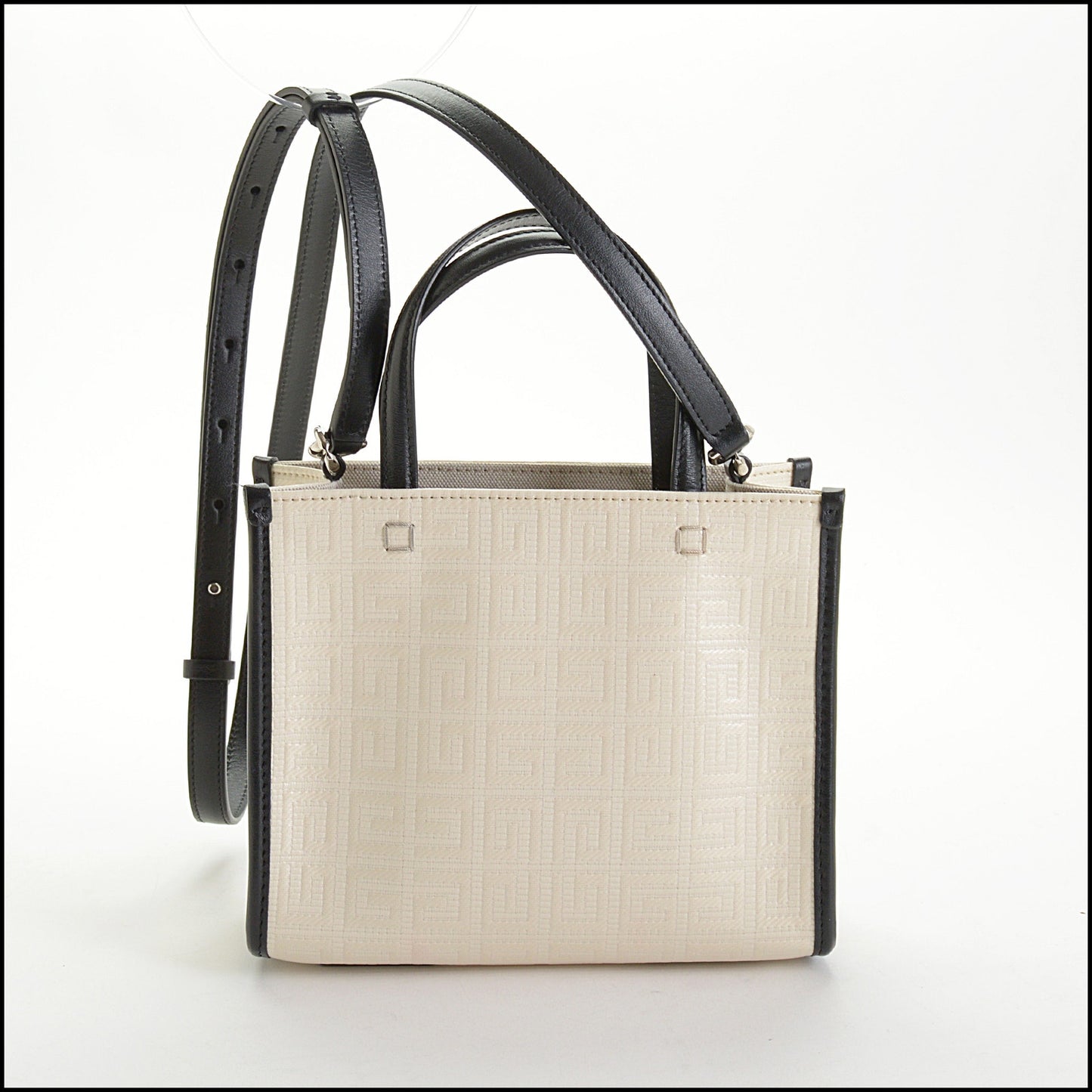 RDC14613 GIVENCHY Beige/Black Canvas/Leather Mini G Shopping Tote