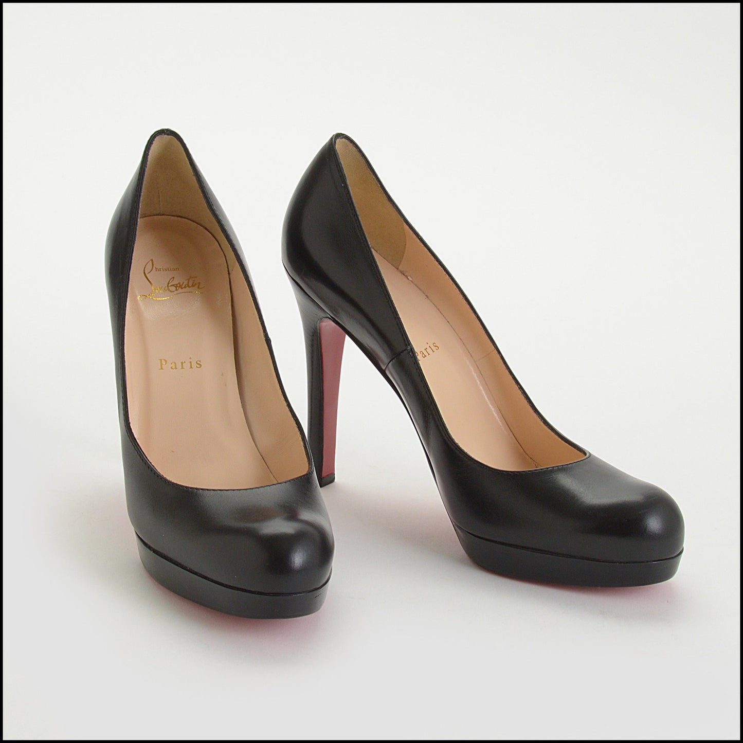 RDC14725 Christian Louboutin Black Calfskin Platform Bruges 120 Pumps