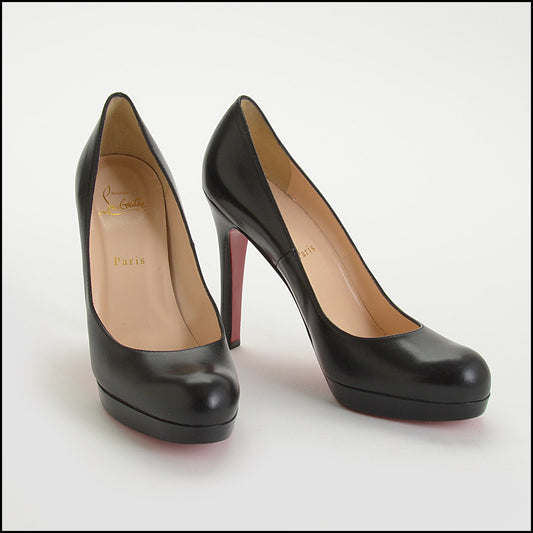 RDC14725 Christian Louboutin Black Calfskin Platform Bruges 120 Pumps