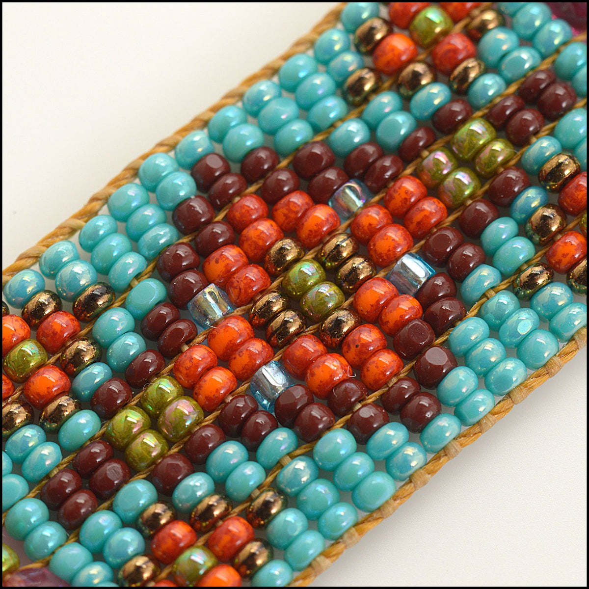 RDC15730 CHILI ROSE BEADZ Sterling Silver/Torquoise/Multicolor Semi-Precious Stones & Beaded Bracelet