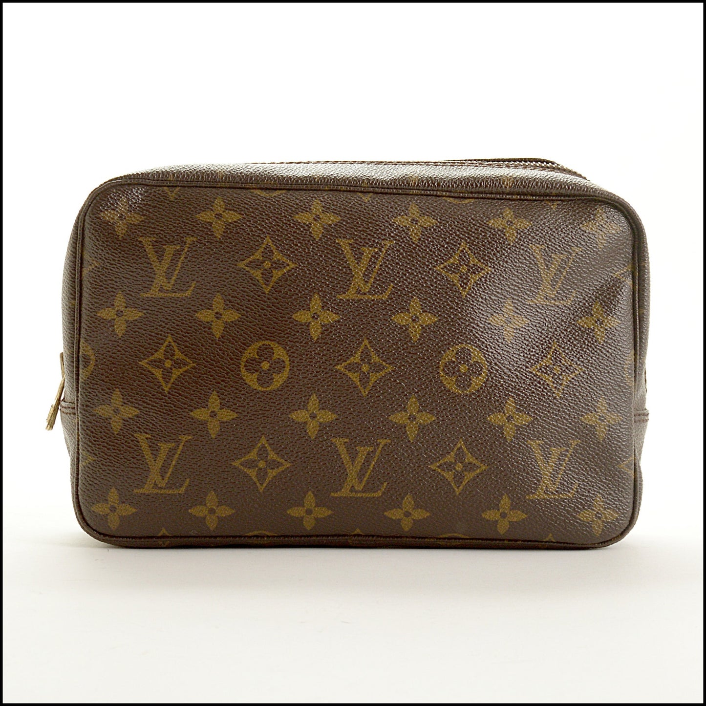 RDC15441 LOUIS VUITTON 80's Vintage Brown LV Monogram Trousse Toilette 23 Cosmetic Bag