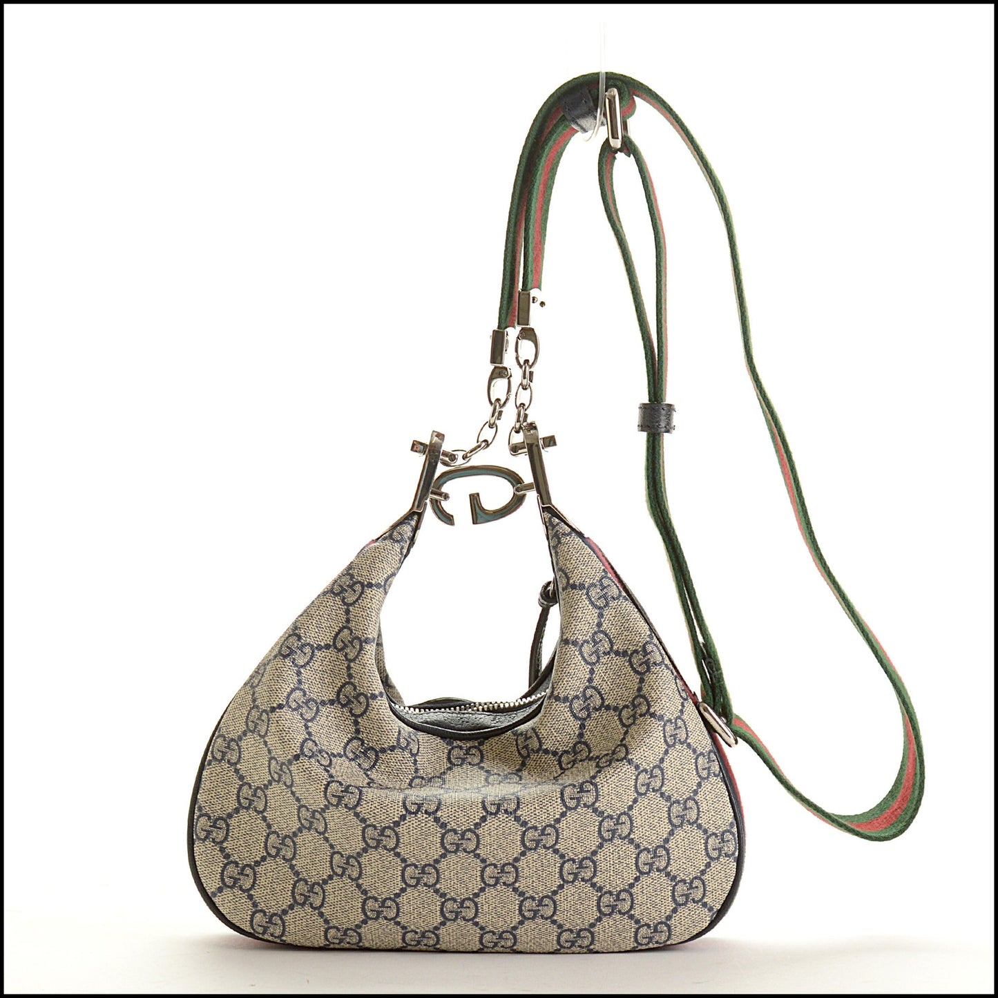 RDC15574 GUCCI Navy Supreme GG Canvas Small Attache Crossbody Bag