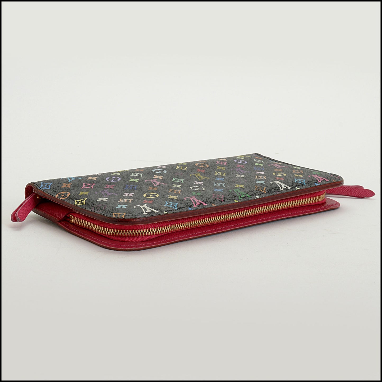 RDC14756 LOUIS VUITTON x Murakami 2010 Black Multicolore Monogram Canvas Insolite Wallet