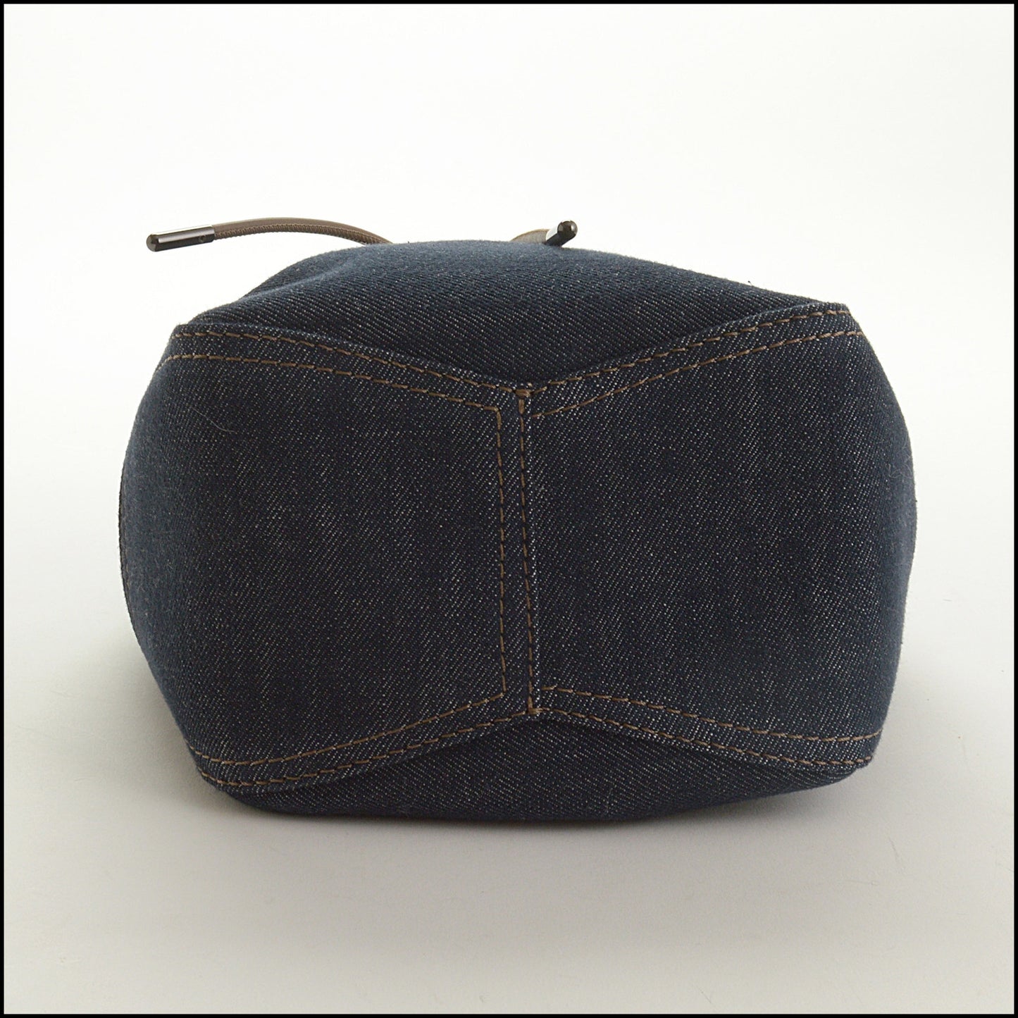 RDC15309 BRUNELLO CUCINELLI Blue Denim Duo Mini Drawstring Bucket Bag