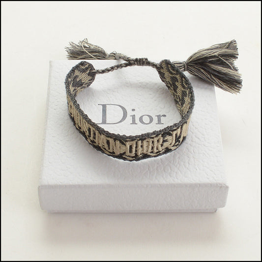 RDC15317 DIOR Black/Cream/Navy Logo Friendship Bracelet