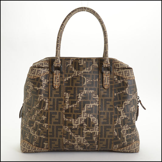 RDC14765 FENDI Zucca Camo Mixed Media B Mix Tote Large Bag