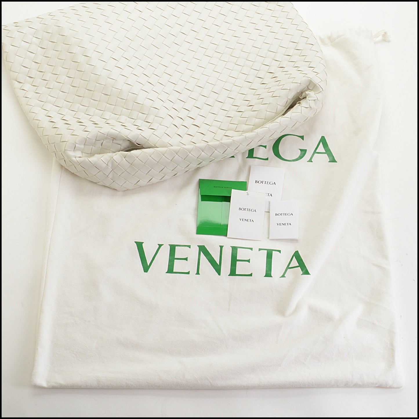 RDC14535 BOTTEGA VENETA White Intrecciato Calfskin Large Hop Bag