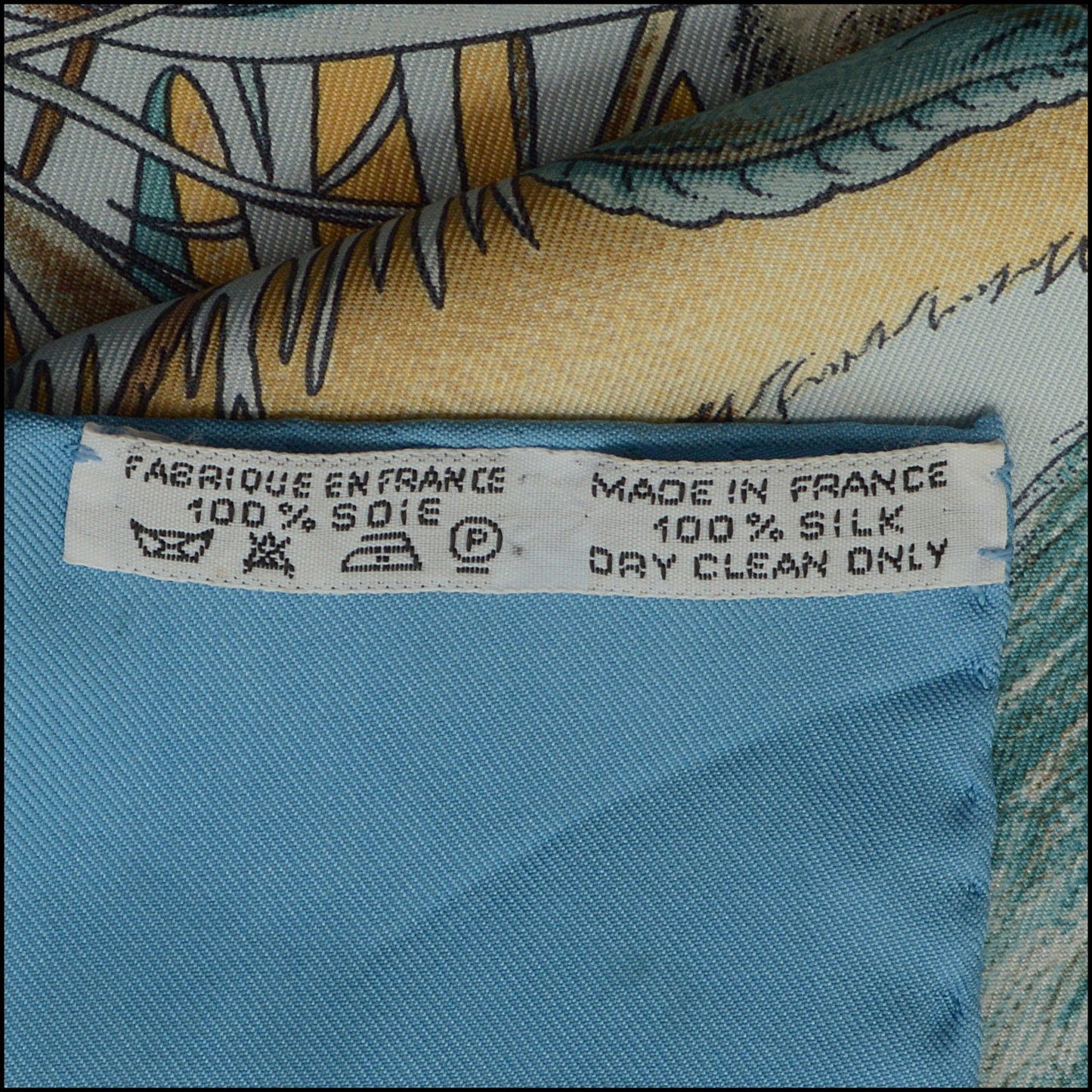 RDC15232 HERMES Blue Chasse au Bois Silk Scarf 90cm