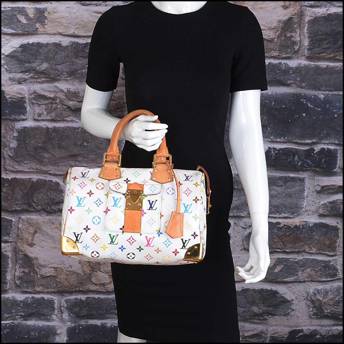 RDC15633 LOUIS VUITTON x Murakami White Multicolor Speedy 30 Bag