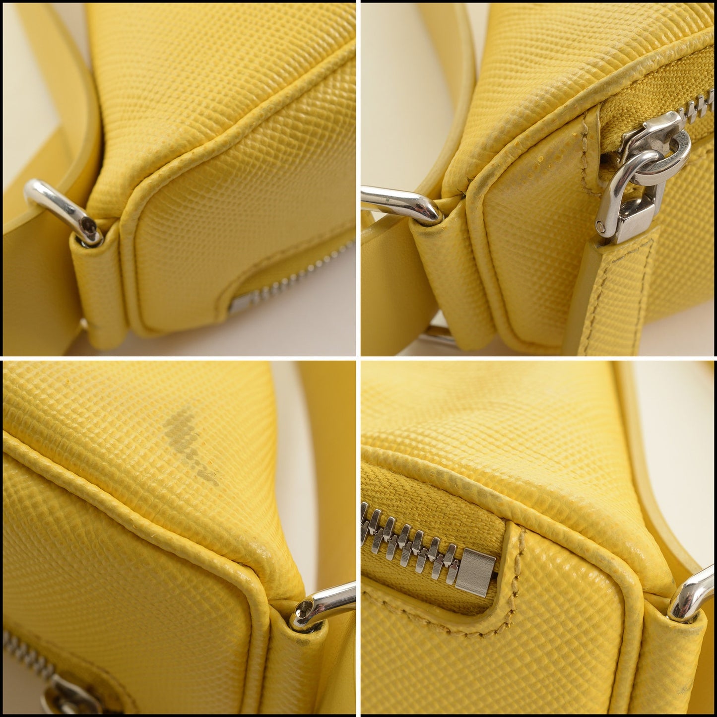RDC15419 PRADA Yellow Saffiano Leather Triangle Belt Bag