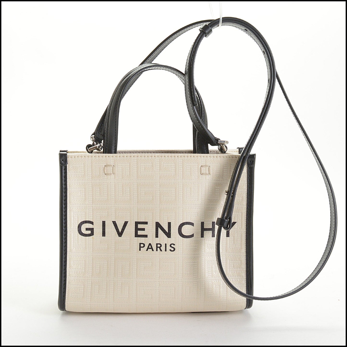 RDC14613 GIVENCHY Beige/Black Canvas/Leather Mini G Shopping Tote
