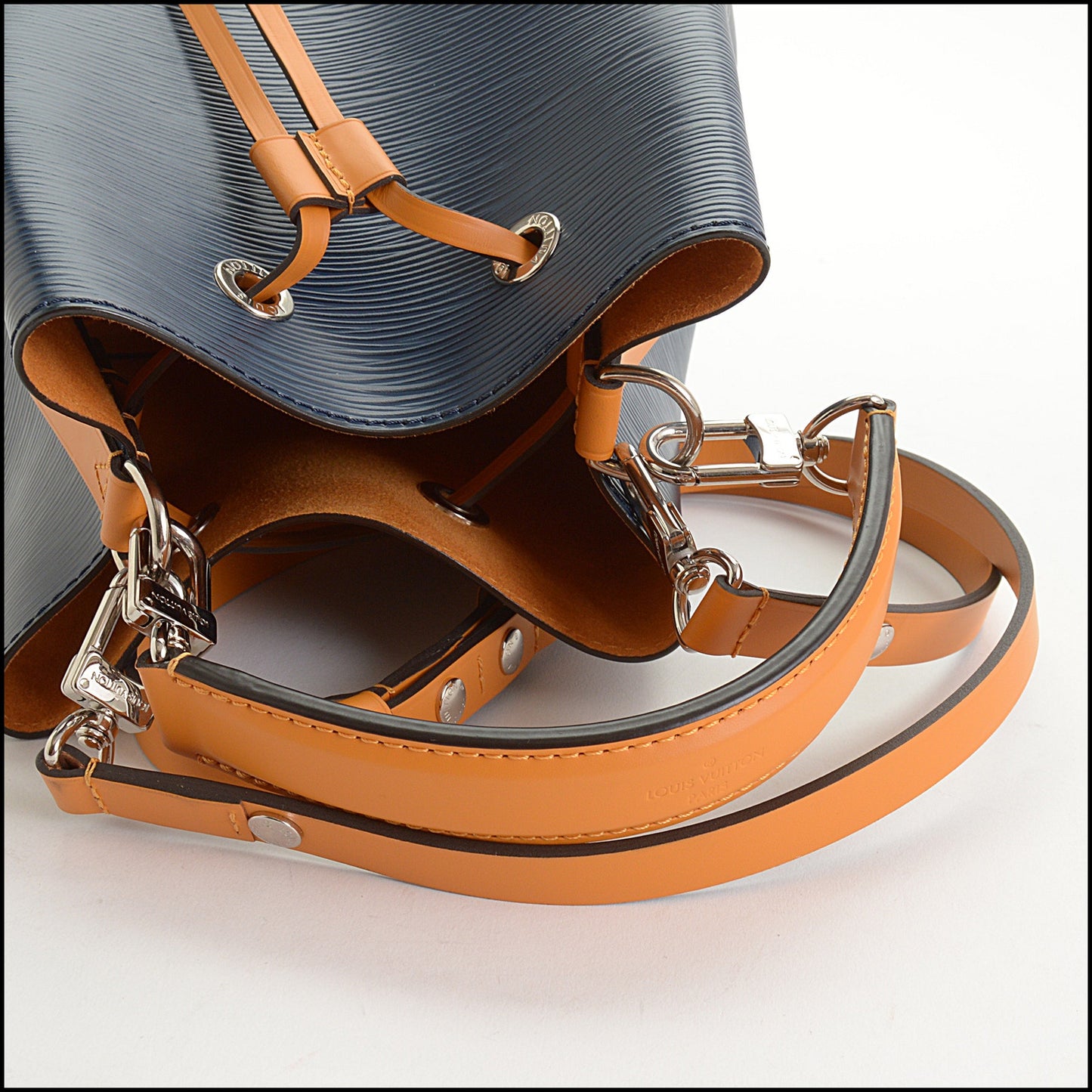 RDC14704 LOUIS VUITTON Indigo Blue Epi & Safran Orange Leather NeoNoe BB Crossbody Bag