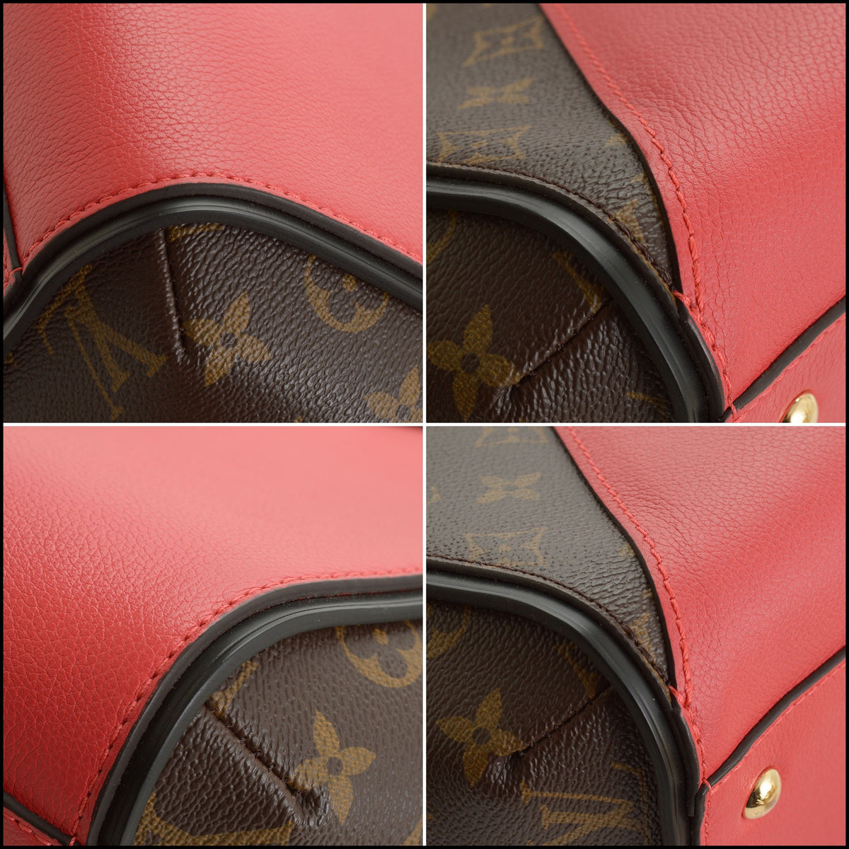 RDC15696 LOUIS VUITTON 2016 Monogram/Red Kimono Poppy Tote Bag