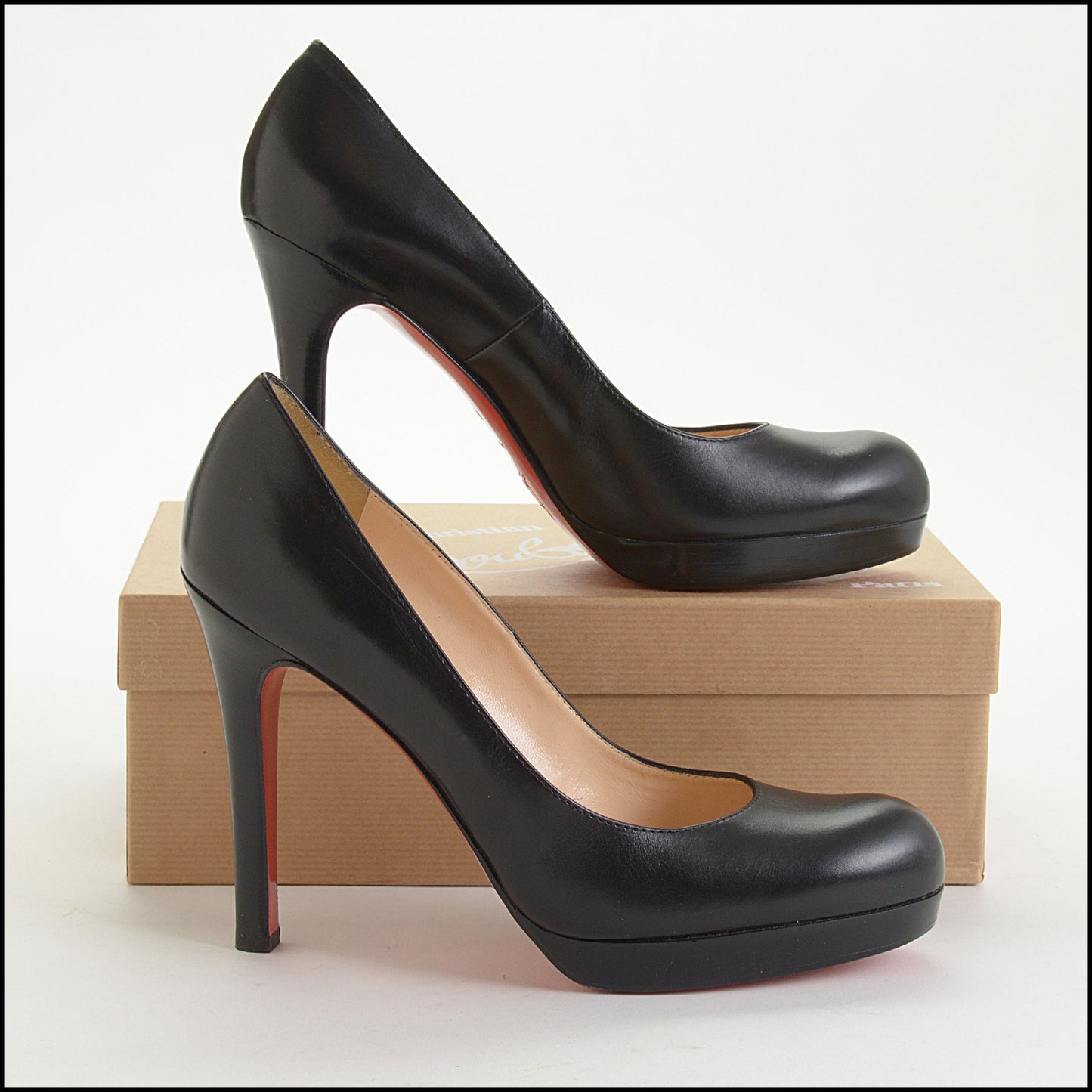 RDC14725 Christian Louboutin Black Calfskin Platform Bruges 120 Pumps