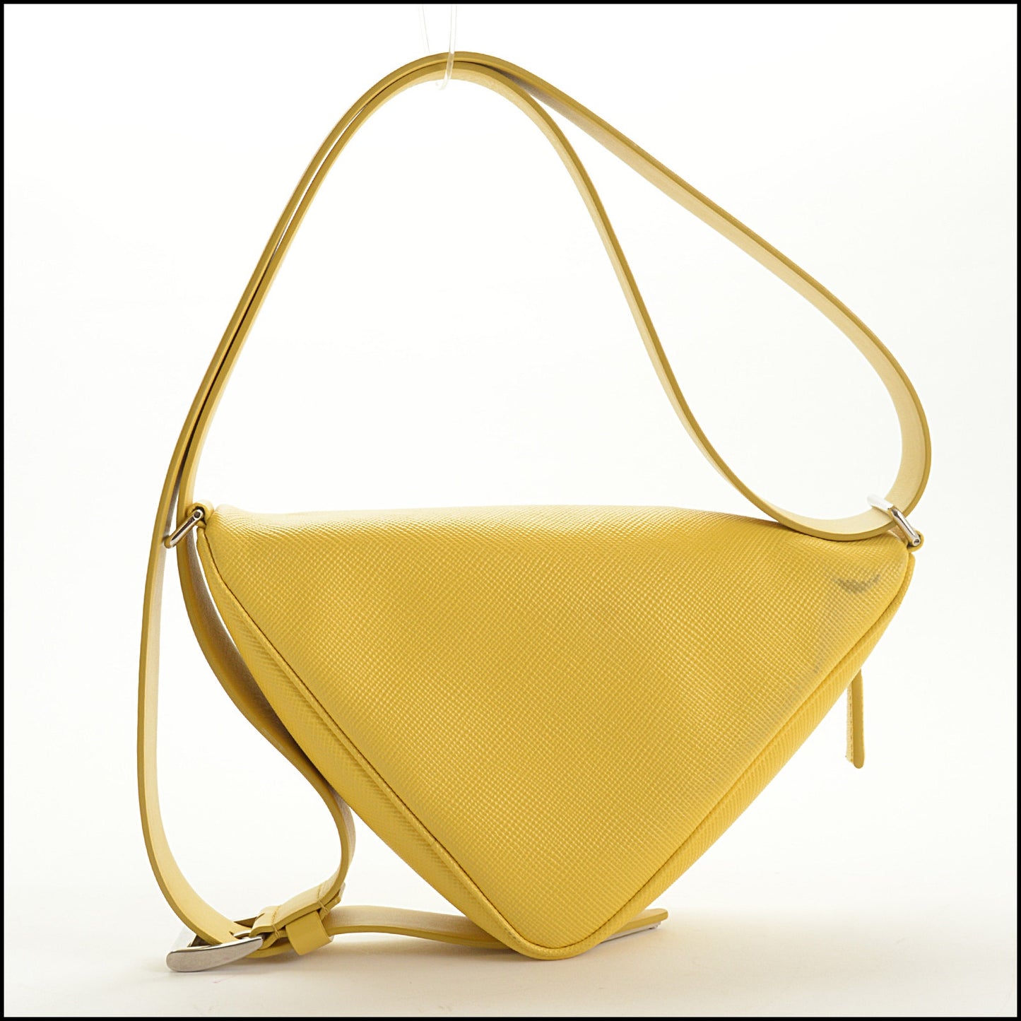 RDC15419 PRADA Yellow Saffiano Leather Triangle Belt Bag