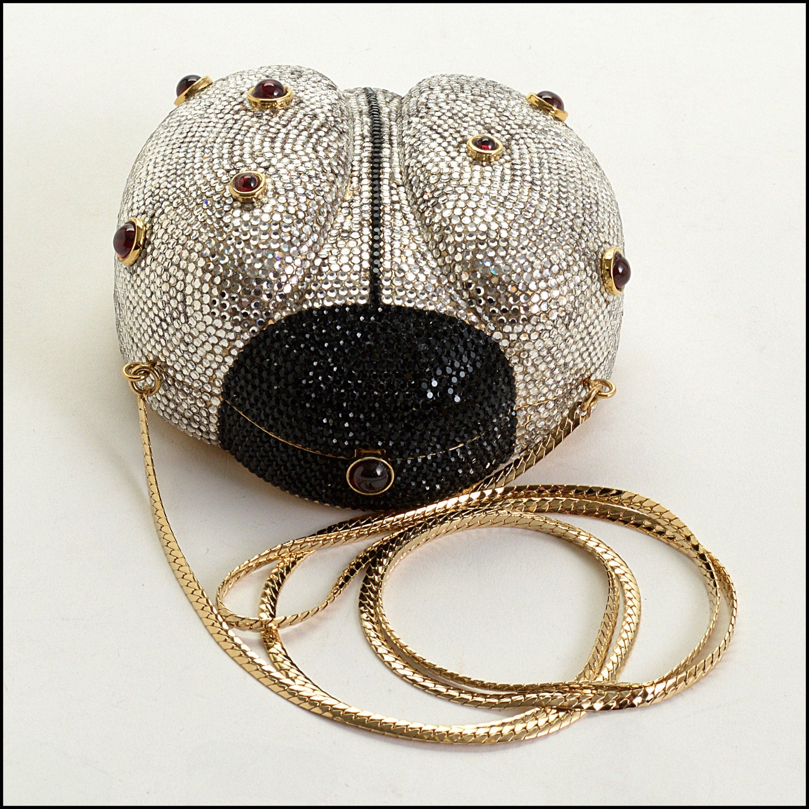 RDC14737 Judith Leiber Silver & Black Swarovski Crystal