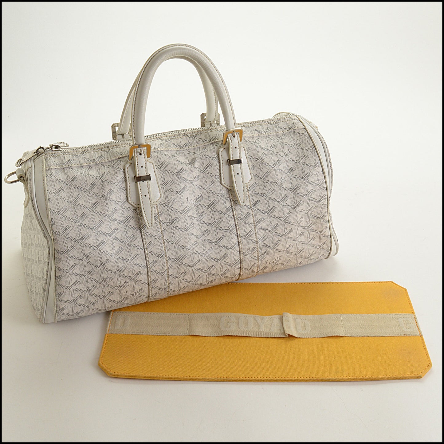 RDC15607 GOYARD '05 White Goyardine Croisiere 35 Boston bag