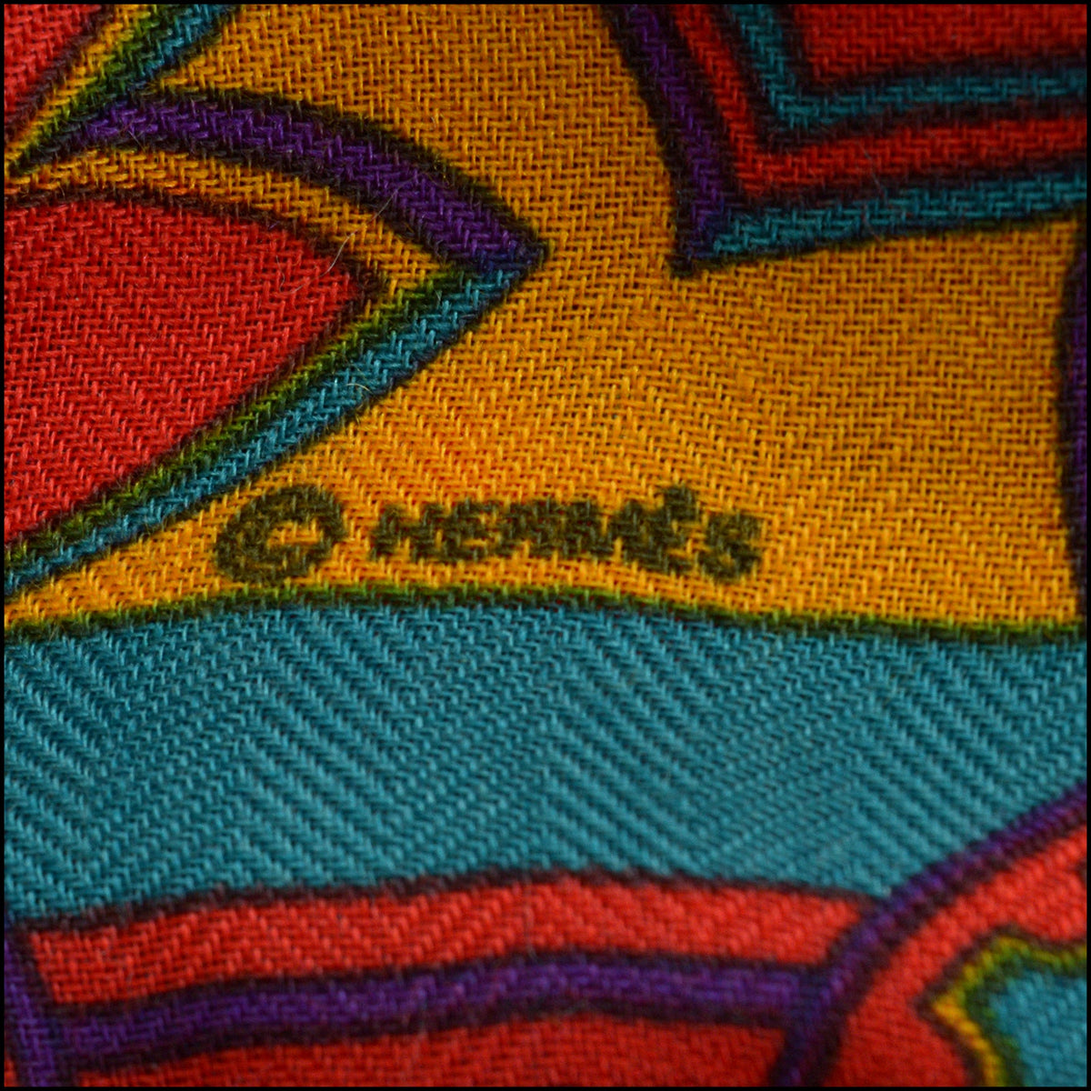 RDC15687 HERMES Blue/Yellow/Red ''Paisley" 140 Cashmere Shawl