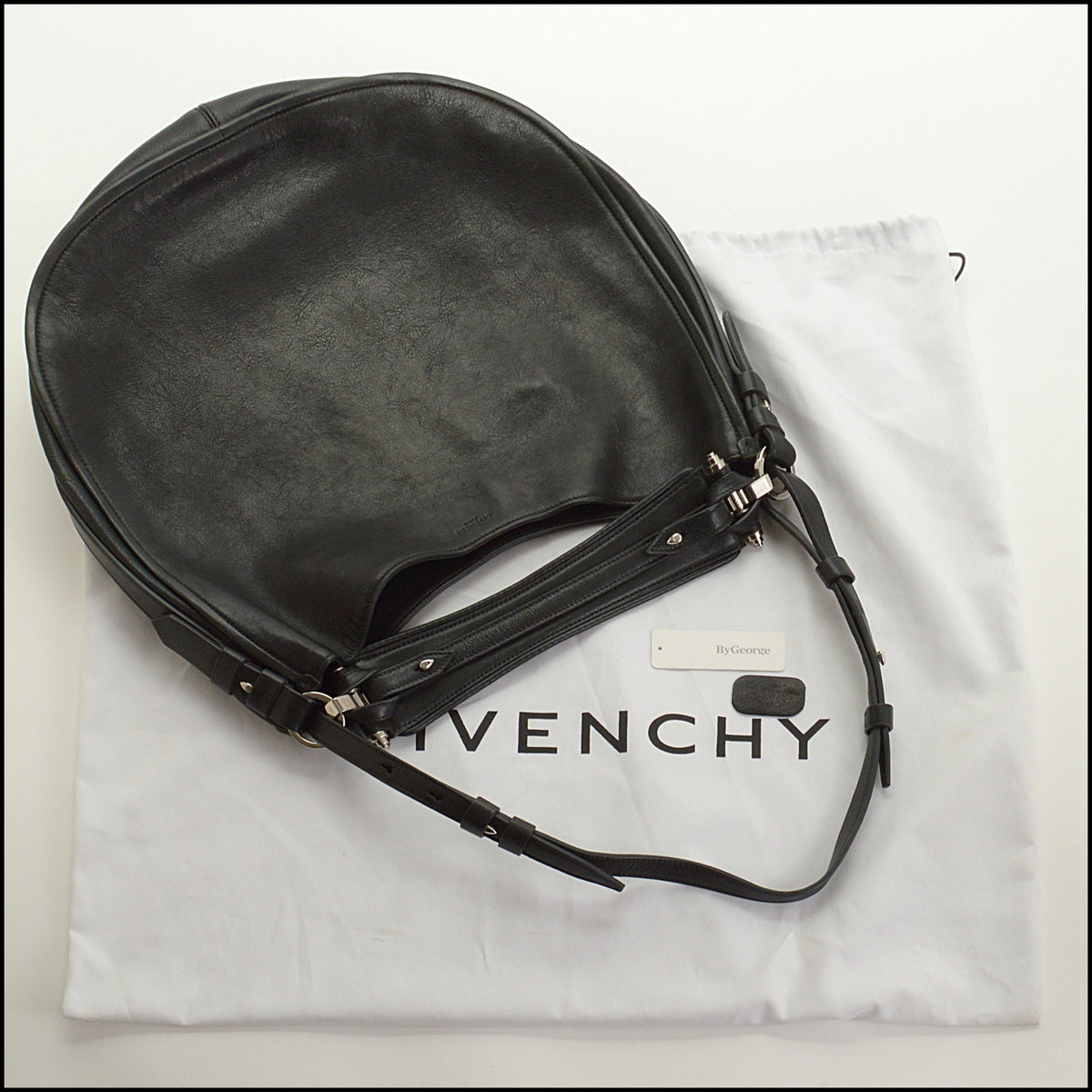 RDC15650 GIVENCHY Black Leather Obsedia Hobo Bag