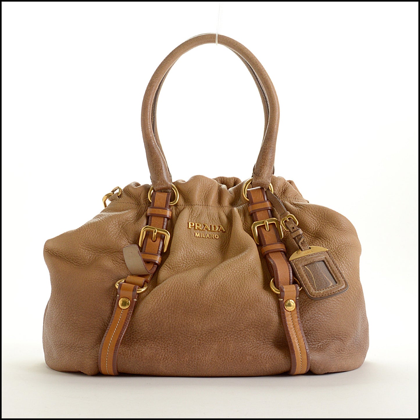 RDC15504 PRADA 2009 Brown Ombre Deerkskin Cervo Tote Bag