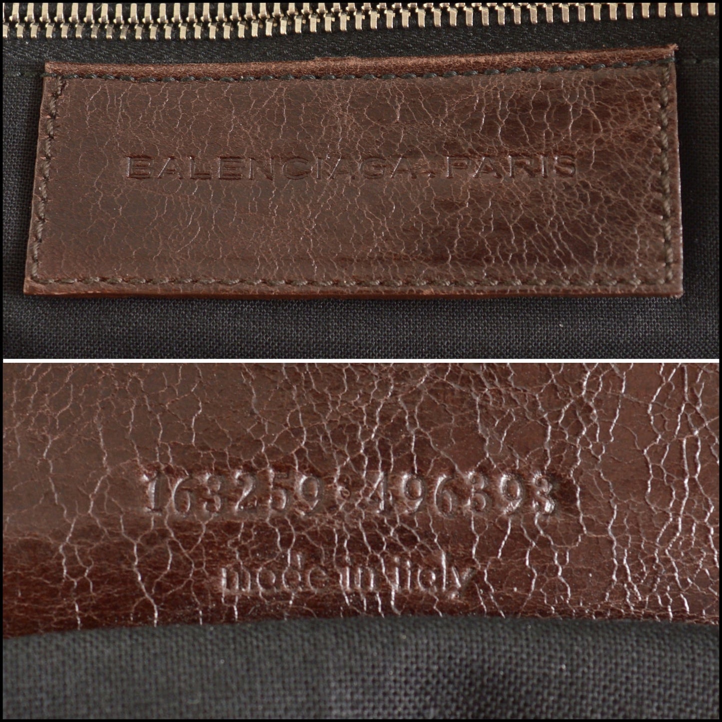 RDC15346 BALENCIAGA '06 Marron Dark Brown Whole Goat Chevre Leather and Fur Bowling Handbag