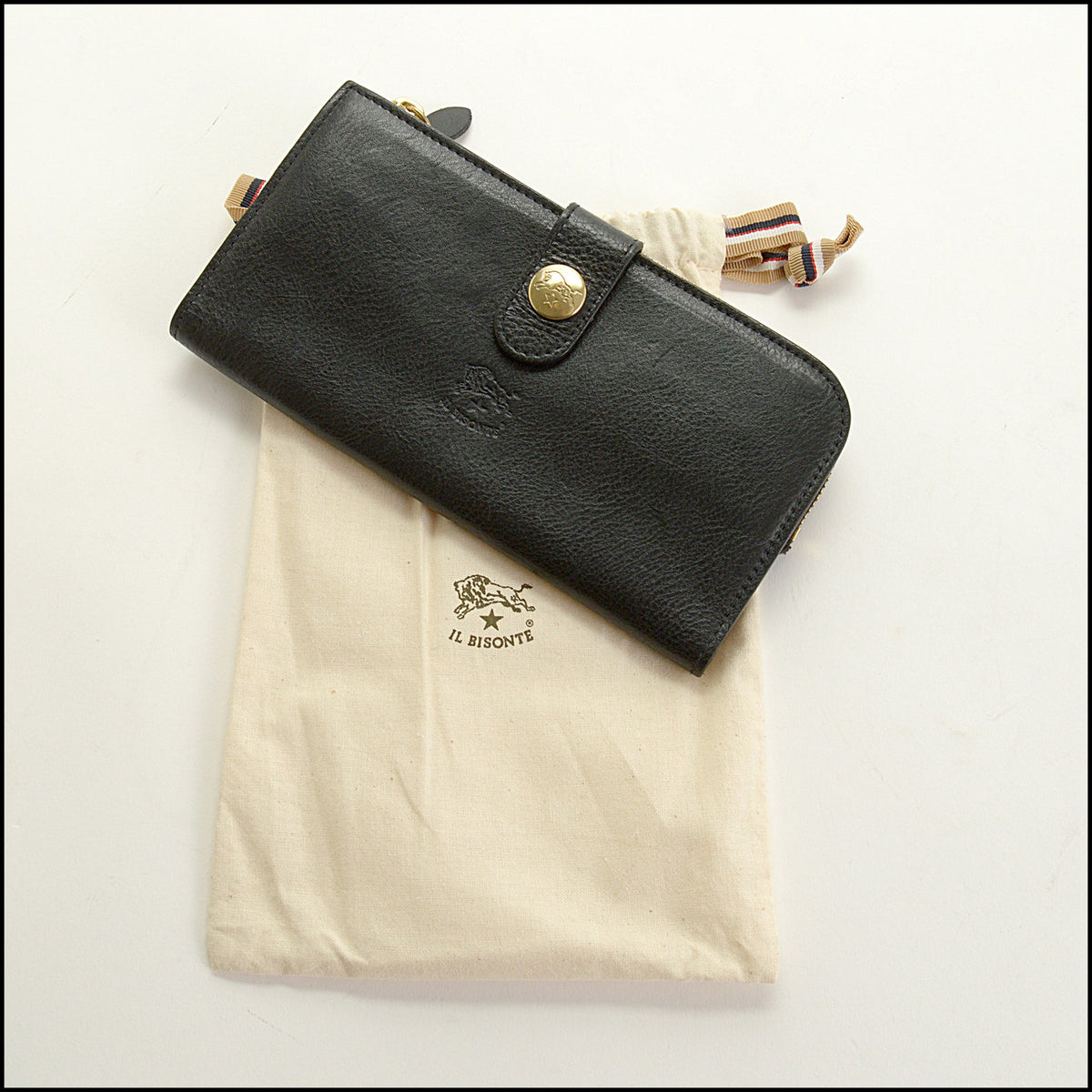 RDC15719 IL BISONTE Black Leather Continental Wallet