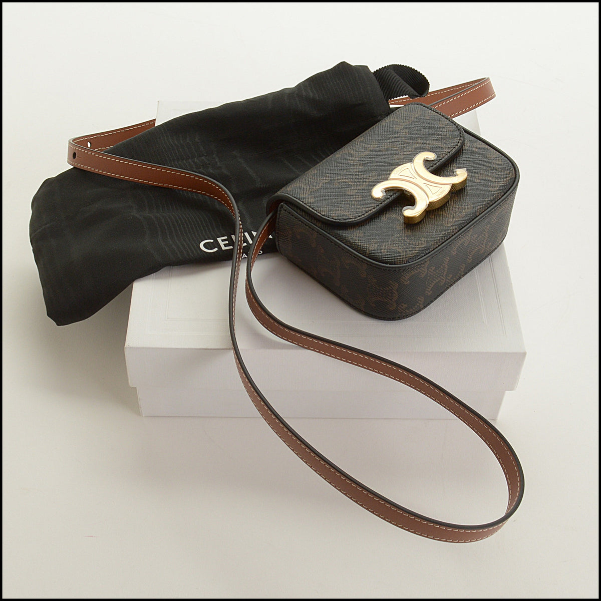 RDC15647 CELINE 2024 Triomphe Canvas Mini Claude Crossbody Bag