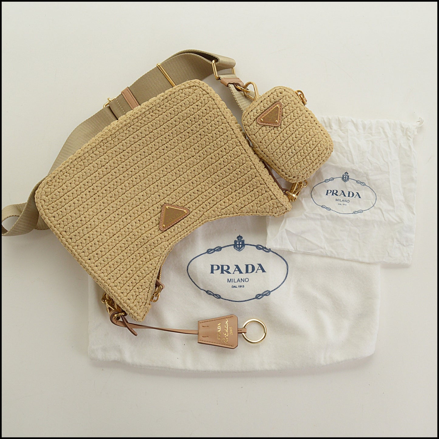 RDC15412 PRADA Raffia Re-Edition '05 Shoulder Bag